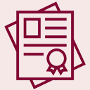 Course completion certificate icon